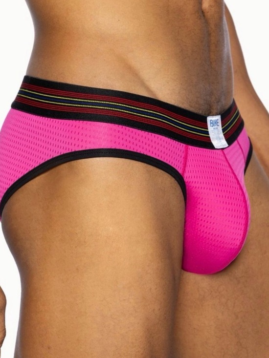 Bike Other - BIKE Men's Hot Pink Mesh Athletic Brief with Contrast Trim